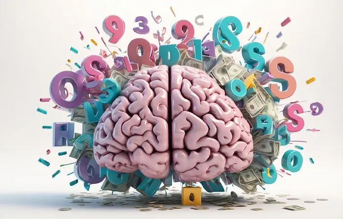 Money and Brain Connection 3D Image Illustration image